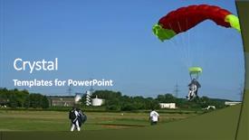  Presentation with paragliding - Slide set consisting of illustration created from a real photo using digital effects background and a tawny brown colored foreground