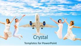  Presentation with fly - PPT theme enhanced with jump plane - we wanna fly background and a sky blue colored foreground