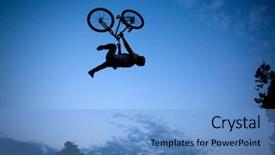  Presentation with bmx - Slide deck featuring jump with a bmx bike background and a light blue colored foreground