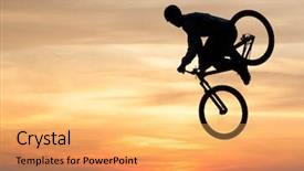  Presentation with bmx - Slide deck enhanced with jump with a bmx bike background and a yellow colored foreground