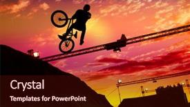  Presentation with bmx - Cool new slides with jump with a bmx bike backdrop and a wine colored foreground