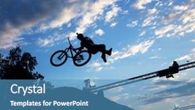  Presentation with bmx - Theme with jump with a bmx bike background and a teal colored foreground