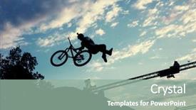  Presentation with bmx - Colorful slide deck enhanced with jump with a bmx bike backdrop and a mint green colored foreground