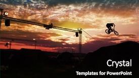  Presentation with bmx - PPT theme enhanced with jump with a bmx bike background and a black colored foreground