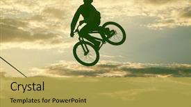  Presentation with bmx - Amazing PPT layouts having jump with a bmx bike backdrop and a yellow colored foreground