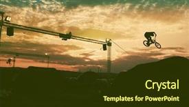  Presentation with bmx - Cool new theme with jump with a bmx bike backdrop and a tawny brown colored foreground