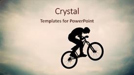  Presentation with bmx - Amazing PPT theme having jump with a bmx bike backdrop and a lemonade colored foreground