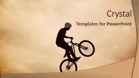 Presentation with bmx - Audience pleasing PPT theme consisting of jump with a bmx bike backdrop and a lemonade colored foreground