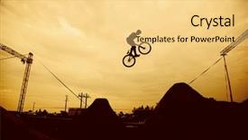  Presentation with bmx - Slide set featuring jump with a bmx bike background and a blonde colored foreground