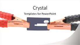  Presentation with credit card fraud - Slide deck enhanced with jumper cable attached background and a white colored foreground