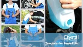  Presentation with mechanic - Presentation enhanced with jumper cables - collage of car mechanic background and a  colored foreground