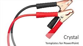  Presentation with cables - PPT layouts enhanced with jumper cables isolated on white background and a white colored foreground