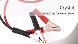  Presentation with cables - Amazing slide deck having jumper cables on plain background backdrop and a sky blue colored foreground