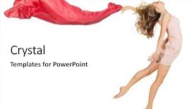  Presentation with dancing - Audience pleasing PPT layouts consisting of jumping dance - young dancing girl in dress backdrop and a white colored foreground
