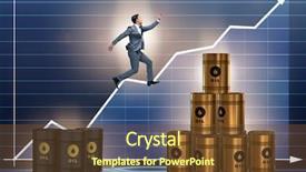  Presentation with barrels - Audience pleasing presentation theme consisting of jumping from stack of oil backdrop and a tawny brown colored foreground