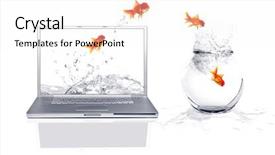  Presentation with 3d virtual world - Colorful presentation enhanced with jumping from the virtual world backdrop and a white colored foreground