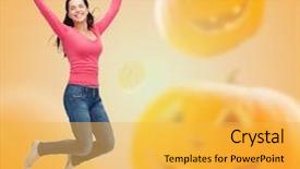  Presentation with freedom - Slides featuring jumping in air over halloween background and a  colored foreground