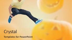  Presentation with freedom - Presentation theme enhanced with jumping in air over halloween background and a  colored foreground