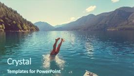  Presentation with summer olympic - Amazing theme having jumping in crescent lake summer backdrop and a ocean colored foreground