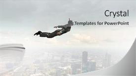  Presentation with first - Beautiful presentation design featuring jumping in feet first mixed media backdrop and a light gray colored foreground