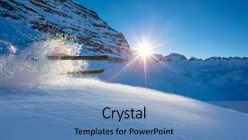  Presentation with powder - PPT theme featuring jumping in fresh powder snow background and a teal colored foreground