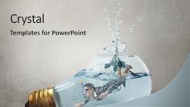  Presentation with mask recognition - PPT layouts enhanced with jumping in lightbulb with water background and a  colored foreground