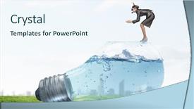  Presentation with hackers mask - Amazing slide deck having jumping in lightbulb with water backdrop and a  colored foreground