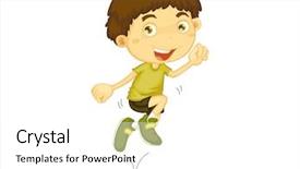  Presentation with portfolio - Slide set enhanced with jumping in the air - eps background and a white colored foreground