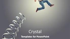  Presentation with metal - Beautiful slides featuring jumping-man-and-huge-metal backdrop and a gray colored foreground