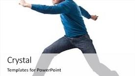  Presentation with octopus on isolated white - PPT theme having jumping man isolated on white background and a  colored foreground