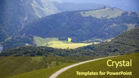  Presentation with plane flying in everest - Slide set enhanced with jumping mountains - paraglider flying over the breathtaking background and a tawny brown colored foreground