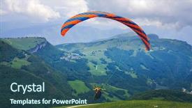  Presentation with scenery - Amazing presentation design having jumping mountains - paraglider flying over the breathtaking backdrop and a ocean colored foreground
