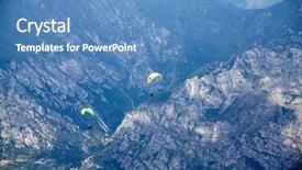  Presentation with flying doves temp plate - Amazing presentation design having jumping mountains - paraglider flying over the breathtaking backdrop and a teal colored foreground