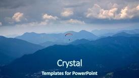  Presentation with italian - Presentation theme consisting of jumping mountains - paraglider flying over the breathtaking background and a ocean colored foreground
