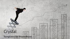  Presentation with bar - Cool new PPT theme with jumping on springboard as progress backdrop and a light gray colored foreground