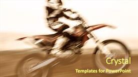  Presentation with motocross - Slide set having jumping on the dirt bike background and a red colored foreground