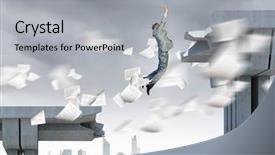  Presentation with gap - Audience pleasing presentation design consisting of jumping over gap in bridge backdrop and a light gray colored foreground