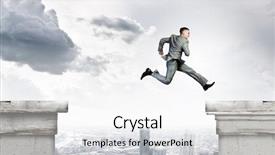  Presentation with gap - Slide deck featuring jumping over gap in bridge background and a white colored foreground