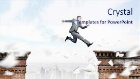  Presentation with gap - PPT layouts enhanced with jumping over gap in bridge background and a sky blue colored foreground