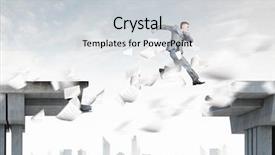  Presentation with gap - Slide set featuring jumping over gap in bridge background and a light gray colored foreground