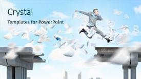  Presentation with gap - Cool new theme with jumping over gap in bridge backdrop and a sky blue colored foreground