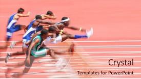  Presentation with blur - Cool new slides with jumping over hurdles motion blur backdrop and a lemonade colored foreground