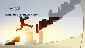  Presentation with challenge - Colorful PPT layouts enhanced with jumping-over-precipice-challenge-concept backdrop and a light gray colored foreground