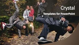  Presentation with couple - Slide deck enhanced with old man leaping - jumping photographers are taking background and a tawny brown colored foreground