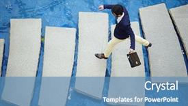  Presentation with stepping - Slide set having jumping steps - above view shot of modern background and a teal colored foreground