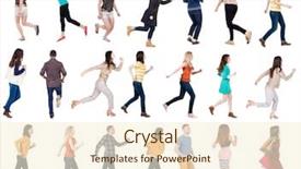  Presentation with running person - Cool new PPT layouts with jumping steps - collection back view of walking backdrop and a cream colored foreground