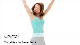  Presentation with octopus on isolated white - Amazing slide deck having jumping student girl isolated backdrop and a white colored foreground