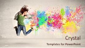  Presentation with ink splatter - Audience pleasing presentation consisting of jumping with colorful ink splatter backdrop and a lemonade colored foreground