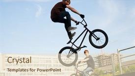  Presentation with bmx - Slide set consisting of jumping with his bmx bike background and a lemonade colored foreground