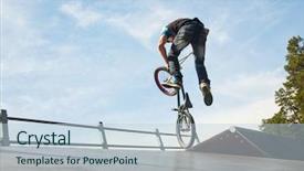  Presentation with bmx - Cool new PPT theme with jumping with his bmx bike backdrop and a lemonade colored foreground